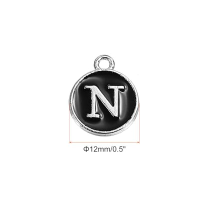 MECCANIXITY Alphabet Enamel Letter Charm Jewelry Charm Pendant for Jewelry Making, Bracelet, Craft - style: N