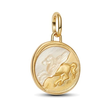 925 Sterling Silver Dangle Charm Fit Women Bracelet And Necklaces Jewelry | Medallion Pendants Beads Jewelry Charms for Women Fashion Gift Family Friends Mother's Day - color: Pegasus Medallion Charm M1782