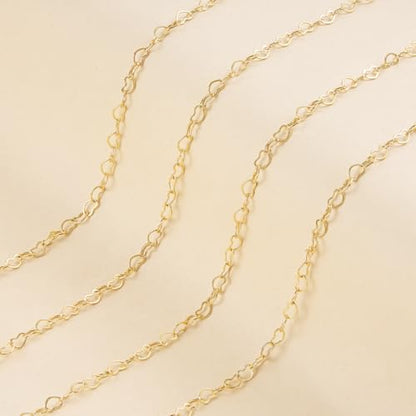 Jabogrii 16.4 Feet Heart Jewelry Chains Gold Brass Chain for Jewelry Making | Women Necklace Bracelet DIY Craft Chain Bulk Permanent Jewelry Making Roll - color: Heart Gold