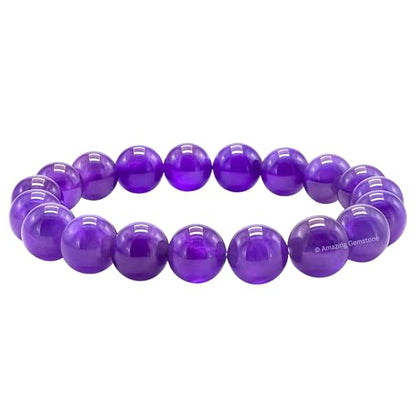 Amazing Gemstone Amethyst Crystal Bracelet for Women Men's Gifts - Protection Healing Crystal Bracelet - 8mm Gemstone Beaded Stretchable Bracelet Pulseras Para Hombres Mujer Stocking Stuffers Mothers Day Gift - color: Amethyst