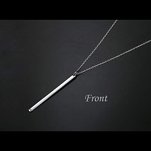 Long Chain Necklace S925 Sterling Silver Large Pendant for Women Sweater