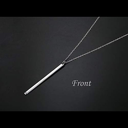Long Chain Necklace S925 Sterling Silver Large Pendant for Women Sweater