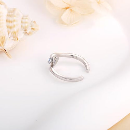 925 Sterling Silver Toe Ring Adjustable Butterfly Filigree Boho Ocean Wave Summer Jewelry for Women - style: Ocean Wave
