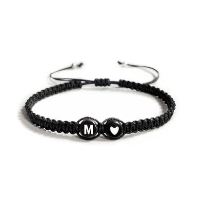 Heart Initial Bracelets 26 Letters Initial Charms Bracelet for Women Gifts A-Z Braided Bracelets Heart Link Handmade Rope Braided Adjustable Jewelry for Mom Daughter Birthday Jewelry Gift - style: M