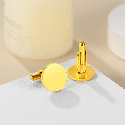 Custom4U Custom Photo Cufflinks for Men Father of the Bride Gifts - color: G-Custom Text-Gold