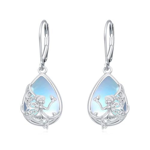 Fairy Gift Necklace/Earrings for Women 925 Sterling Silver Angel Elf Jewelry Gifts for Daughter - color: Earrings-B