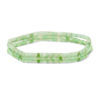 Natural Stones Mini Seed Bead Stretch Bracelet Stackable Strands (Set of 3) - color: Jade