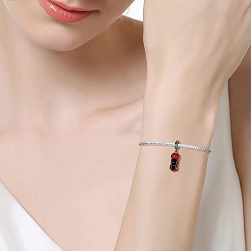 KUNSIR Charms Beads fits Pandora Charm bracelets for Woman 925 Sterling Silver Dangle Pendant Bead Jewelry Beads Gifts Happy Birthday Charms for Women Bracelet&Necklace - style: Small Sports Car Charm