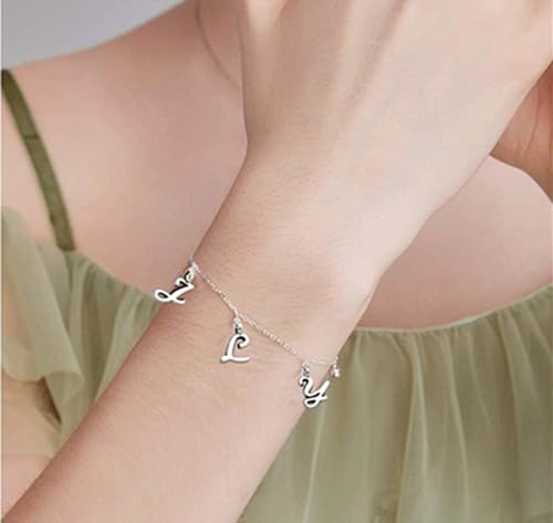 Alphabet Letter Charms,Mini A-Z Alphabet Charm Pendant Bead for DIY Personalized Jewelry Making Findings(4 sets/104pcs) - color: Silver