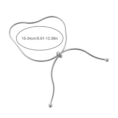 Sterling Silver Snake Chain Anklet for Women Adjustable Pull Tie Foot Bracelet Dainty Minimalist Summer Beach Jewelry