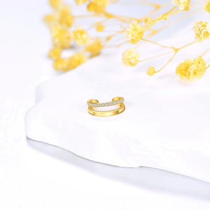 Solid 14K Gold Ear Cuff Earring for Women,14kt Real Gold Ear Cuff Hypoallergenic Non Piercing Cartilage Earring Jewelry Gifts for Christmas Birthday Her Mother Wife - style: Style 1