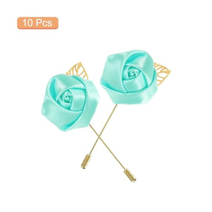 MECCANIXITY Groom Boutonnieres Rose Boutonnieres Pins for Wedding - color: Light Green
