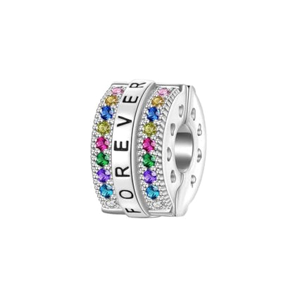 DALARAN Stopper Beads for Bracelets 925 Sterling Silver Clip Spacer Charm Bracelet Stoppers - style: 1Pcs Colorful Charm Stoppers