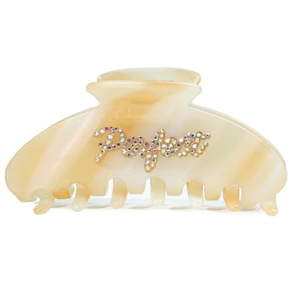 MAORULU Cute Claw Clip for Women – 4.3'' Large Acetate Hair Clips for Thick Thin Curly Long Hair, Durable Hair Clamps Non-slip Jaw Clip, Strong Hold, Stylish French Design (Beige) - color: Beige