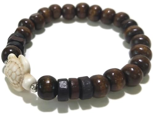 Sea Turtles 8mm Wooden Beads Elastic Stretch Bracelet for Women and Men A-103