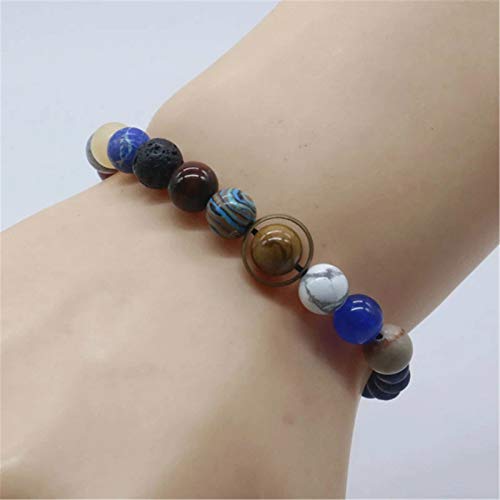 ONLYJUMP Planet Bracelet Solar System Universe Galaxy Bracelet Handmade Natural Stone Bead Bracelet String Adjustable Astronomy Gifts Bangle for Women Men - color: Planet 2