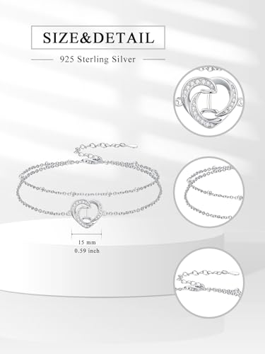 Dorunmo Initial Anklet 925 Sterling Silver Letter A-Z Layered Heart Anklet Beach Jewelry Birthday Gifts for Women - color: I