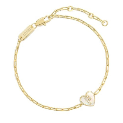 Gold Initial Bracelet For Women, 14k Gold Letter Bracelets | Adjustable Stacking Bracelets Jewelry Gift For Women, Valentines Mother Christmas Jewelry for Women Her 6.5-8 Inch - color: F