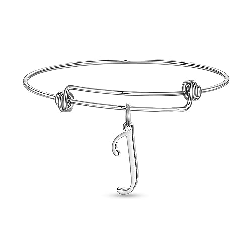 Stainless Steel Initial Letter Connector Charms Alphabet Pendant Diy Craft for Jewelry Making Necklaces Bracelets Keychain - color: Stainless Steel J
