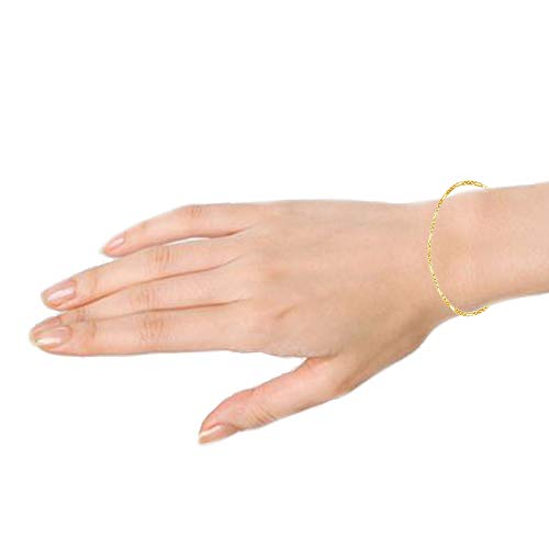Ritastephens Sterling Silver or Gold Tone Italian 2.1mm Figaro Link Chain Anklet, Bracelet, or Necklace - style: 7" Bracelet (Gold-tone)