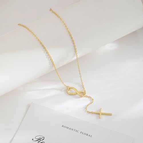 VIROMY Gold Long Y Necklaces for Women Trendy - Dainty Lariat Chain Drop Pendant Necklace for Women Gold Statement Jewelry - color: Y Necklace 07