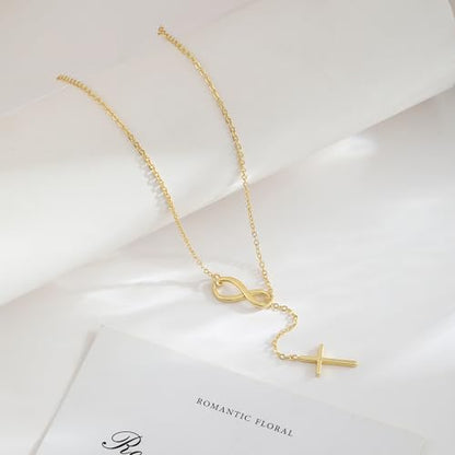 VIROMY Gold Long Y Necklaces for Women Trendy - Dainty Lariat Chain Drop Pendant Necklace for Women Gold Statement Jewelry - color: Y Necklace 07