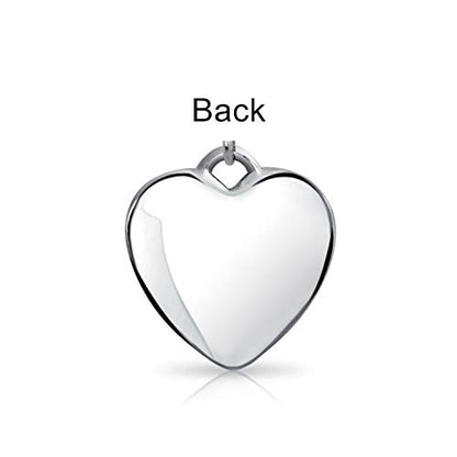 Bling Jewelry .925 Sterling Silver Blue Crystal Accent Bale Heart Shape Dangle Bead Charm for Bracelet - color: Dark Red Engrave