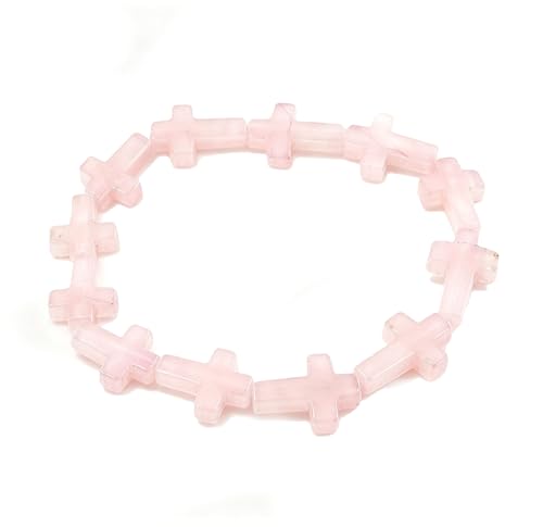 Loulangems Taro Healing Crystal Bracelet, HealingCrystal, Simple and Fashionable High end StyleCrystal Bracelet, Decorative Crystal Bracelet - color: pink cross, size: 10mm