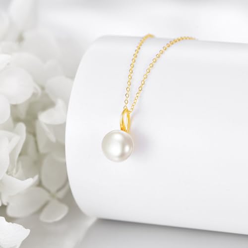 KECHO 14k Gold Pearl Necklace for Women, Freshwater Pearl Pendant Jewelry Wedding Anniversary Birthday Gifts for Her - style: C-Pearl Necklace
