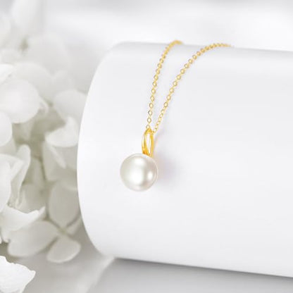 KECHO 14k Gold Pearl Necklace for Women, Freshwater Pearl Pendant Jewelry Wedding Anniversary Birthday Gifts for Her - style: C-Pearl Necklace