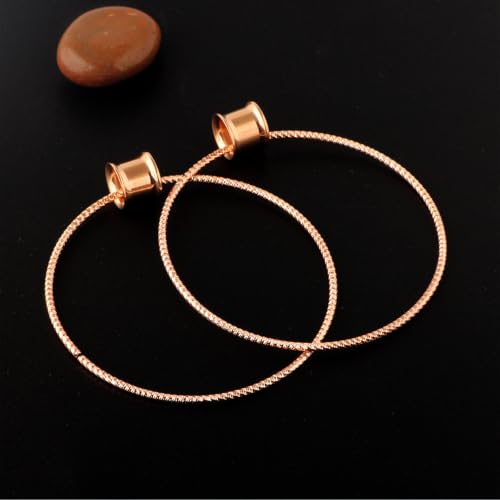 Aienid Large Hoop Ear Gauges Stainless Steel Double Flared Tunnels Plugs for Women 6mm-20mm Body Piercing Jewelry - color: Rose Gold, size: 10mm (00G)
