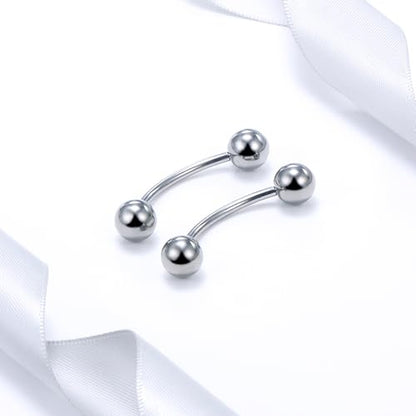 20G 18G 16G 14G 12G 8G 6G 4G 2G Astm F136 Titanium Internal Thread Eyebrow Piercing Jewelry Curved Barbell Vertical Labret Lip Daith Rook Earrings Navel Belly Button Ring Piercing Jewelry - style: 16G, 14MM Length, Ball
