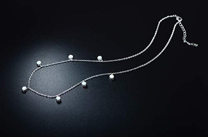 Barzel 18K White Gold & 18K Rose Gold with Created Fire Opal Necklaces In 18 Inches with 2 Inches Extension - color: White Gold
