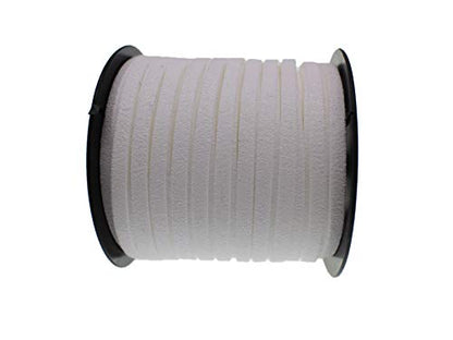 5mm Faux Suede Leather Cord String for Jewerly Making 40 Yards White Bracelet Cords Flat Thin Leather Lace Thread for Necklace-Chocker & DIY Projects - size: 40 Yards White