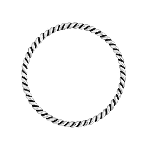 AeraVida Stylish Twist Oxidized and Polished Sterling Silver Band Ring | Ring for Women | Adorable Gift for Daughter | Anniversary Jewelry Gift Ring Size 7-9