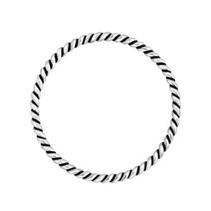 AeraVida Stylish Twist Oxidized and Polished Sterling Silver Band Ring | Ring for Women | Adorable Gift for Daughter | Anniversary Jewelry Gift Ring Size 7-9