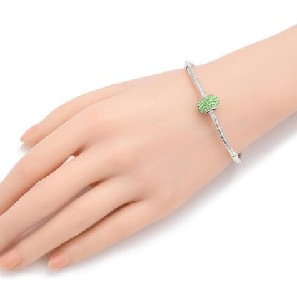 Adabele 1pc Solid 925 Sterling Silver Jan-Dec Birthstone Bead Charm - color: August