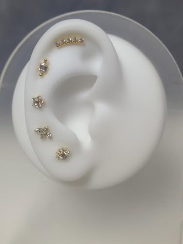 G23 Titanium Flat Back Earrings Studs 20g 18g 16g F136 Titanium Labrets Press Fit Threadless Push In Dainty Cartilage Helix Conch Lobe Lip Tragus Piercing Jewelry Push Back - style: 18G Style G