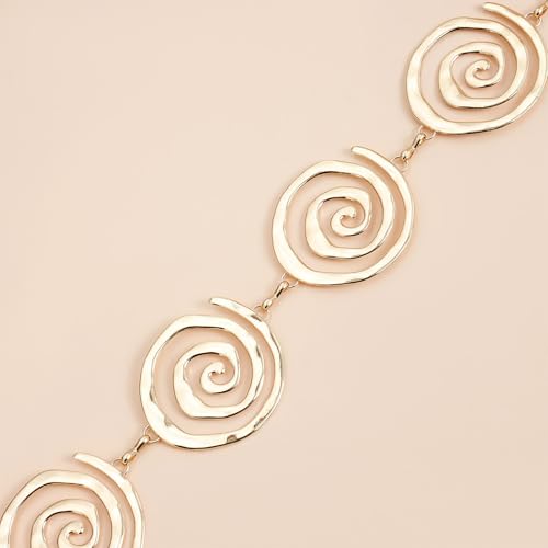 Gold Chain Belt for Women, Waist Jewelry For Women,Golden Spiral Metal Waist Chain, Belly Chain Jewelry for Music Festival & Beach Party
