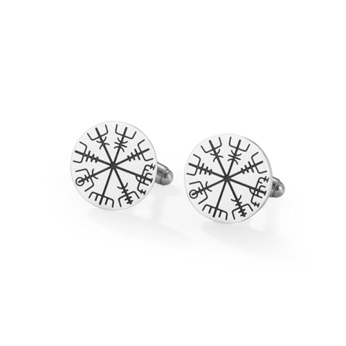 Cufflinks for Men Delicate Stainless Steel Wedding Business Cufflinks Gifts for Groom Husband French Shirt Accessories - style: Shield Symbol-Silver