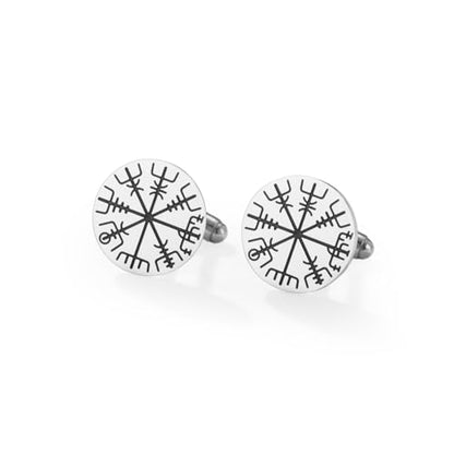 Cufflinks for Men Delicate Stainless Steel Wedding Business Cufflinks Gifts for Groom Husband French Shirt Accessories - style: Shield Symbol-Silver