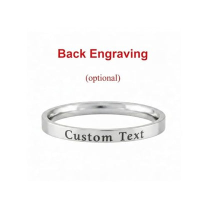 Pet Name Ring – Custom Personalized Stainless Steel Band Ring with Paw Print, Pet Memorial Jewelry, Dog Mom Gift, Pet Lover Personalized Keepsake