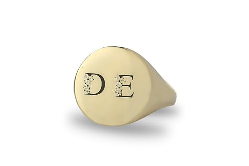 Personalized Initials Gold Signet Ring - Engraved Letters - Couples Ring - Bold Statement Jewelry