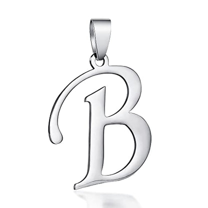 Stainless Steel Initial Letter Connector Charms Alphabet Pendant Diy Craft for Jewelry Making Necklaces Bracelets Keychain - color: Stainless Steel B