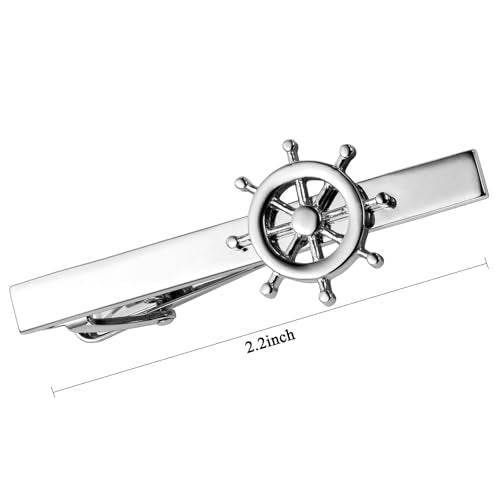 HAWSON Tie Clips for Men Unique,Fun Animal/Musical/Nautical Tie Clip,Novelty Personalized Mens Tie Bar,Accessories Business Wedding Gifts - style: Nautical Rudder