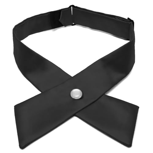 tiemart Crossover Tie - color: Black - Pearl Snap
