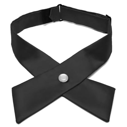 tiemart Crossover Tie - color: Black - Pearl Snap
