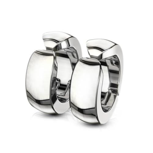 Aloha Earrings Domed Cuff Clip On Non-Piercing Huggie Hoop Earrings - style: Silver Tone