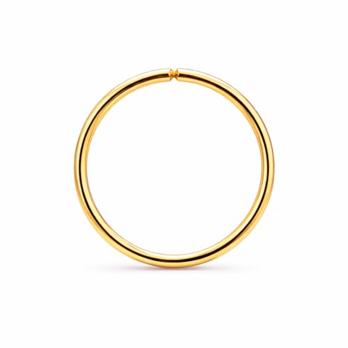 LUCKYJEWUS Small Thin Gold or Sterling Silver Nose Ring Hoop for Women, Tiny Nose Piercing jewelry - color: Gold, size: 1pc- 11mm 20 gauge