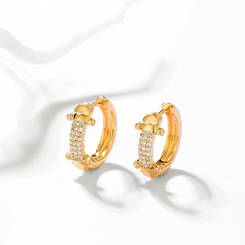 LOYATA Gold Huggie Hoop Earrings 14K Gold Plated Dainty Small Simple Hypoallergenic Jewelry Gift for Women - style: ED310